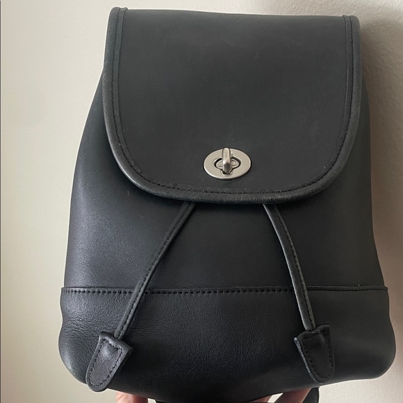 Coach Black Leather Mini Day Backpack - Picture 8 of 14